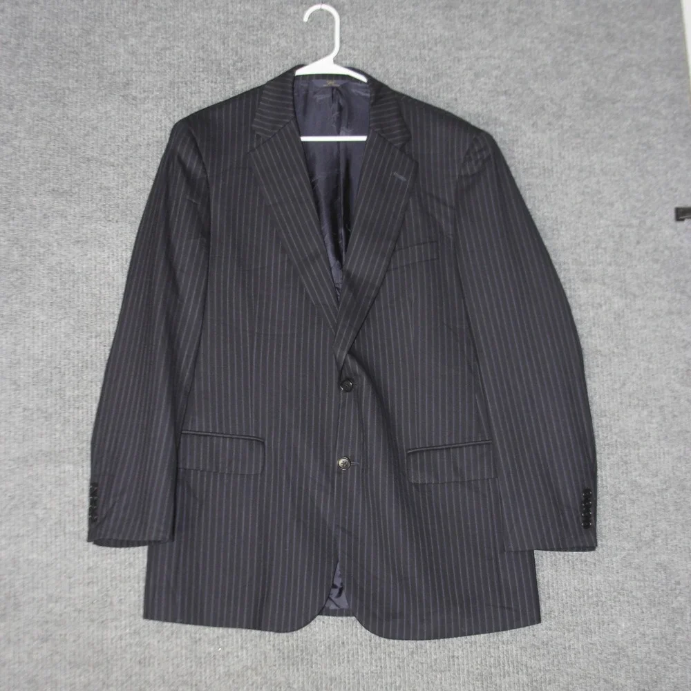 Brooks Brothers‎ 346 Suit Jacket Mens 42L Navy Blue Pinstripe Stretch Blazer